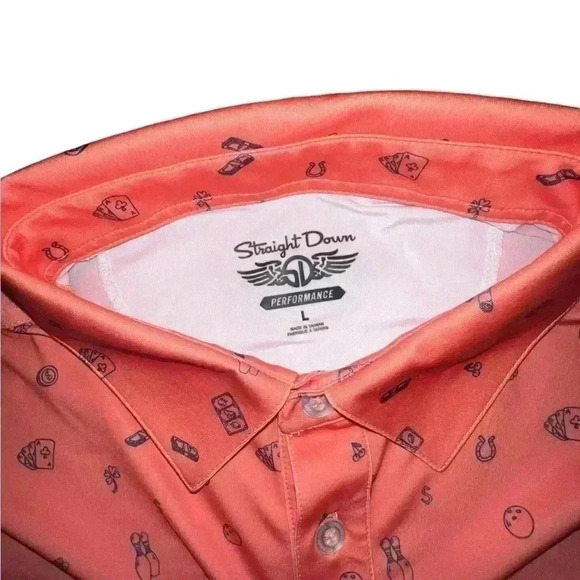 Straight Down Pattern Golf Polo Men’s size Large embroidered - Picture 3 of 8